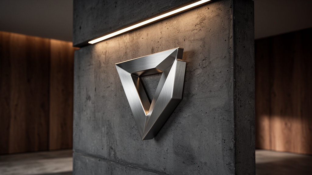Como a iluminação valoriza o relevo do logotipo