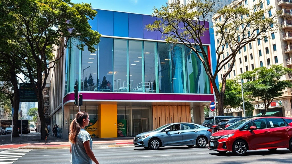 O papel das cores e materiais na fachada automotiva