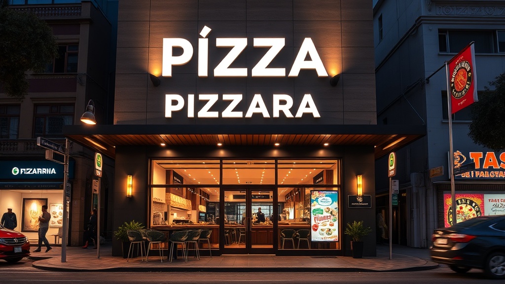 Elementos visuais essenciais para fachadas de pizzarias em São Paulo