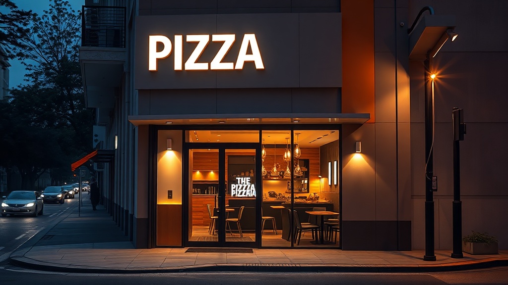 Iluminação externa: destaque e segurança para pizzarias