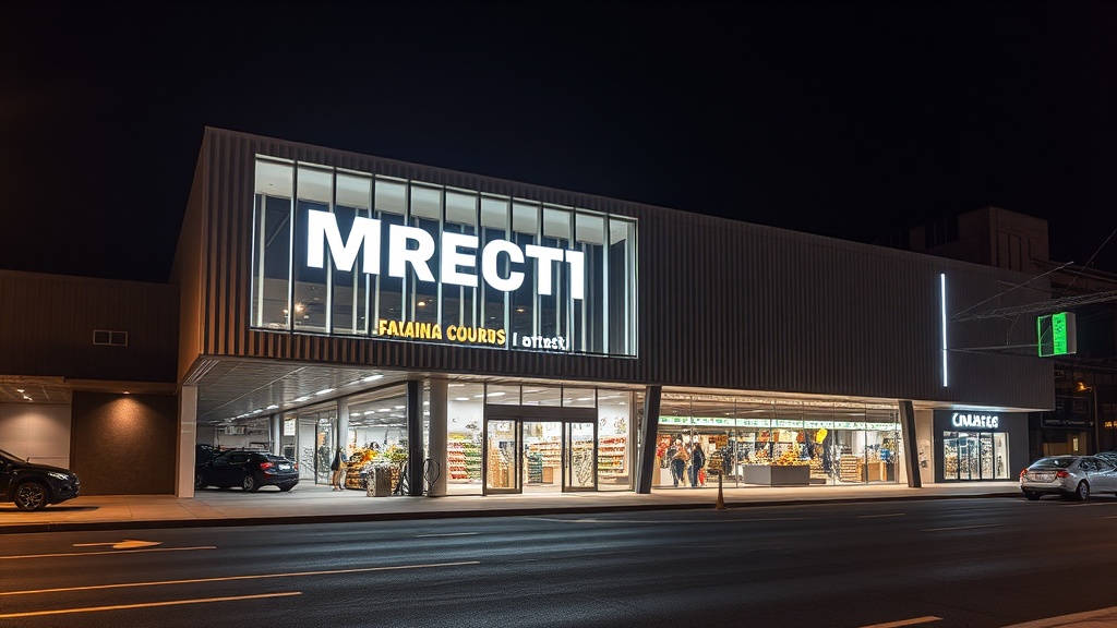 Materiais, tecnologia e durabilidade em fachadas iluminadas para mercados