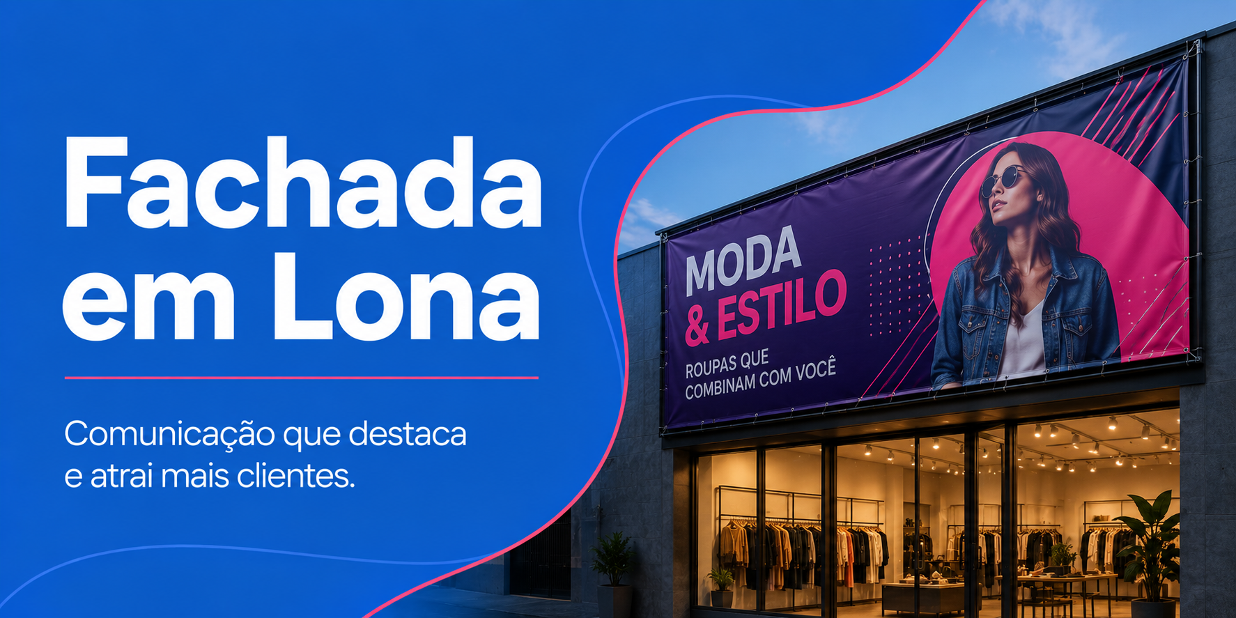 Fachada Comercial em Lona