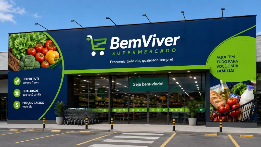 Fachada ACM Para Supermercado 